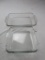 Lot of 2 Anchor Hocking clear glass baking dishes: square and oblong