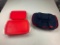 Lot of 2 Pyrex Casserole Dishes with lids and storage bag