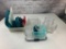 Lot of plastic food storage containers with lids