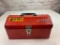 Metal Red Tool Box with tray
