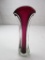 Amethyst-color and clear art glass bud vase 13