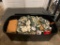 Large bin full of Christmas Decor with some vintage items