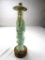 Heavy, hand carved stone Chinese man with hat statue on stone base. 19
