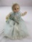 Vintage Effanbee Baby Doll in blue dressing gown made of formed plastic 18
