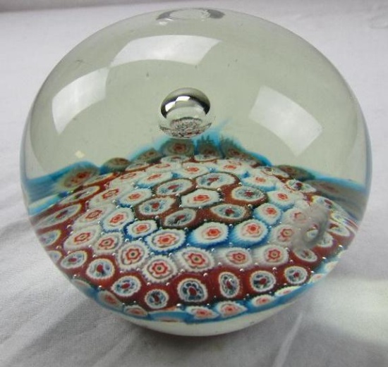 Murano-style glass paperweight 3.5"