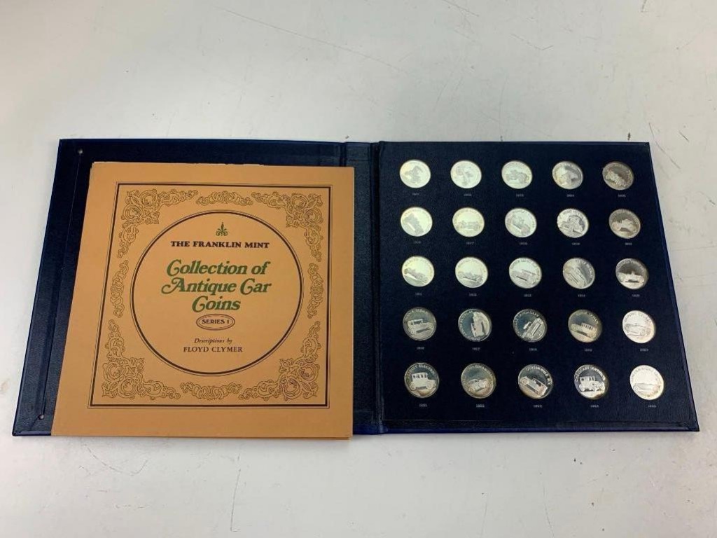 1968 Franklin Mint 25 Coin Collection Of Antique Car Sterling Silver Coins Series 1 Set With Book Coins Currency Bullion Silver Silver Bullion Coins Online Auctions Proxibid