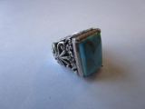925 and turquoise Thai ring Sz. 5 1/4 - 17.74g TW