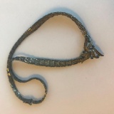 Sterling Silver Necklace with Small Semi-Precious Stone Detail on Center Plate 29g