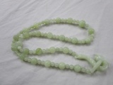 Beaded jadeite necklace with jadeite serpent clasp
