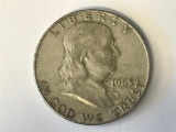 1963-D 90% Silver Franklin Half Dollar 50 Cent Coin