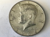 1964 90% Silver US Kennedy Half Dollar 50 Cent Coin
