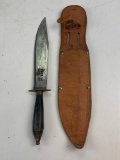 Vintage Made in Mexico Bowie Knife with Leather Sheath
