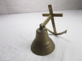 Brass ship's bell wall decor 8.5