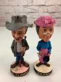 THE BEVERLY HILLBILLIES Granny and Jed Clampett Bobble Heads 2002 NECA