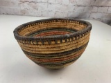 Vintage Native American Basket Bowl Tightly Woven Coiled
