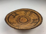 Vintage Native American Basket Bowl Tightly Woven Coiled