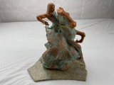 The Hunt sculpture Handmade Native American art piece by August Arts with COA