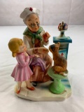 Vintage Allien Japan Figure Nurse, Child and Cat