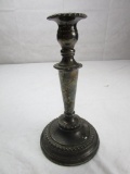 Silverplate candlestick with leaded base. Makers mark inscribed on the bottom