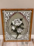 Stain Glass Framed Flower Art