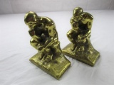 Set of brass bookends The Thinker from PM Craftsman Eaton Park, Florida