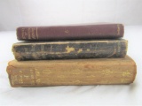 Lot of 3 antique books: The Works of deMaupassant, Second Book in Arithmetic, and Stories by
