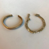 Lot of 2 Misc. 24KT Gold-Electroplated Bracelets