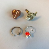 Lot of 4 Misc. Costume Rings of Various Sizes
