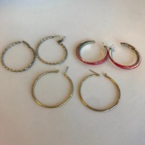 Lot of 3 Pairs of Misc. Costume Hoop Earrings