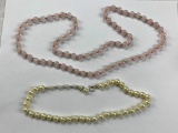 Lot of 2 faux pearls necklaces
