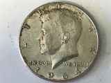 1964 90% Silver US Kennedy Half Dollar 50 Cent Coin