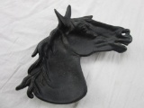 Black cast iron horse head candy or key dish marked Iron Art JM 70 - 7