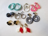 Lot of 8 pair of costume jewelry clip-on earrings