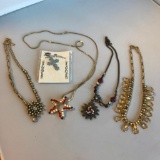 Lot of 5 Misc. Rhinestone Costume Necklaces