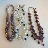 Lot of 3 Misc. Bohemian Glass Beaded Costume Necklaces