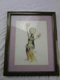 Framed print of Tahitian Dancer Tamure Tahiti by Artist Allen '84 15.5