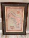 Caribbean Sea Framed Map Print