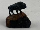 Vintage BUFFALO stamping grounds cast iron Figure