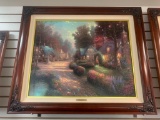 Thomas kinkade limited Edition Framed Canvas print COBBLESTONE LANE I 814/2950