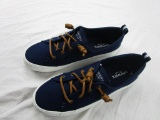 New pair of blue canvas ladies Sperry topsider shoes Sz. 9