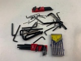 Lot of Allen wrenches and a 6 piece Precision Screwdriver set