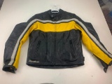 Joe Rocket black, yellow Leather Motorcycle Jacket Men's Size Small