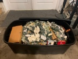 Large bin full of Christmas Decor with some vintage items