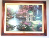 Thomas kinkade Framed Canvas print THE GARDEN OF PRAYER with COA