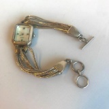 Sterling Silver Watch with Sterling Band, Clasp, and Rear Facing 28.1 grams