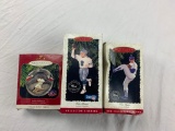 Nolan Ryan, Jackie Robinson and Troy Aikman Keepsake Ornaments with boxes