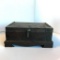 Dark Wood Jewelry Box with Opening and Closing Front Clasp