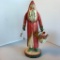 HOUSE OF HATTEN Wooden Statue of Santa Clause Holding a Basket with a Goose in it 14.5