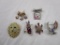 Lot of 6 animal-motif costume jewelry brooches