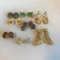 Lot of 8 Pairs of Misc. Gold-Toned Clip On Costume Earrings